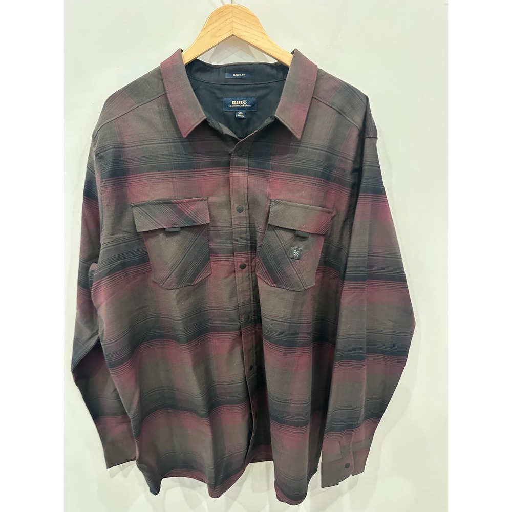 Roark Diablo Alpinist Shirt XXL Red Black Plaid Snap Front NWT $165 MSRP